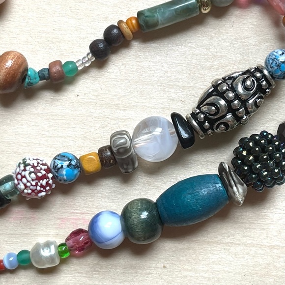 HANDMADE GLASS NECKLACE | Glass Chunkies One of a Kind Readymade Necklace - Picture 7 of 9